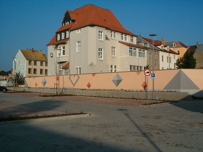 Mauer der Stadthalle 'Thomas-Müntzer-Haus', Oschatz